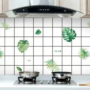 시트지 2개 90X60CM 나뭇잎 주방벽시트지