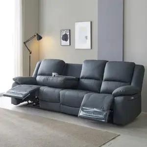 샤르벤 4인 리클라이너 소파 LC 면피 황소 통가죽 제로월