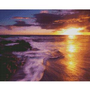 대형보석십자수 40x50 일출 원형비즈 보석십자수 캔버스형
