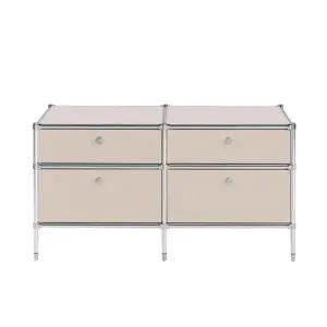 더원 모듈 서랍형 거실장 - 그레이 인테리어 포인트 다용도 서랍장 수납장