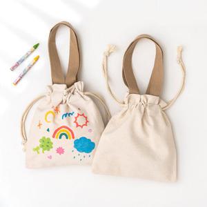 [문구티쳐] 민화샵 KC인증 스트랩 무지 에코백 미니 복조리백 DIY 맞춤형 에코백 디자인 미술활동시간 소풍용간식가방