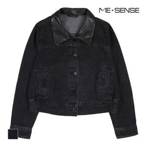 [미센스] 가죽카라 배색 데님 자켓_MB49DJM201Z