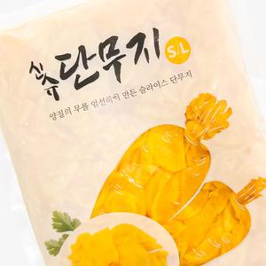 압축 단무지슬라이스 1kg 치차 대용량 신슈단무지