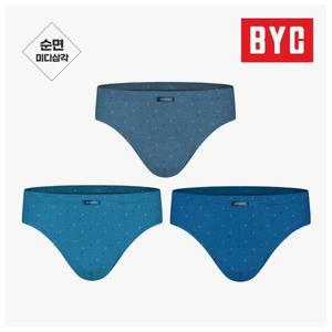 BYC 스콜피오 남성 3매입 순면 미디 삼각팬티 MCF2264