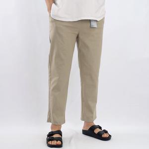 남자 린넨 세미와이드 밴딩 스판 고무줄 테이퍼드 9부바지