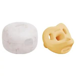 모윰 유아용 올 실리콘 마카롱 쪽쪽이 + 전용케이스 세트 - 3단계 x 머스타드 x 1세트