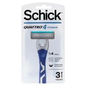 쉬크 쿼트로4 티타늄 휴대용 면도기 3입