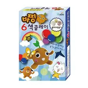 바핑클레이 10g 6색 용기형 세트 컬러클레이 초등 유아 놀이 점토 공예