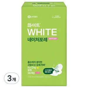 화이트 네이처포레 여성용품 데일리 울트라 중형 생리대 날개형 36P 3개