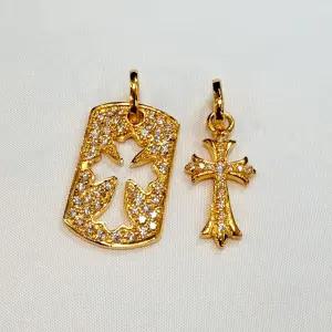 순금 24k 금 이중 크롬 남자 여자 커플 메달 팬던트 펜던트 18.75g(5) 선물