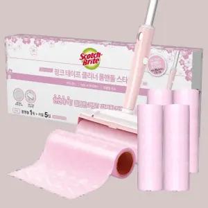 3M 체리블라썸 롱핸들 테이프클리너 세트(롱핸들 1개+리필 5입)