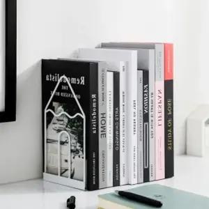 철제 책꽂이 북엔드 화이트 간이 펜슬 2p 세트 간이책꽂이 책지지대 북엔드 책고정대
