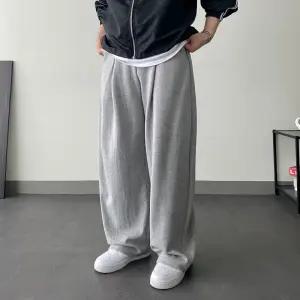 [모노폴로지]원턱 롱기장 커브드 스? 팬츠 와이드 트레이닝 벌룬 스웨트 통넓은 통바지 2color