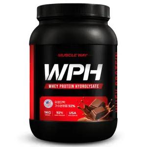 [웰리즈]머슬웨이 WPH 92% 가수분해유청단백질 프로틴 보충제 초코맛 1kg 1개