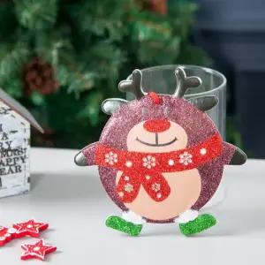 플라워트리 [1+1] 크리스마스 눈사람 장식 보드 동글 사슴 12.5cm