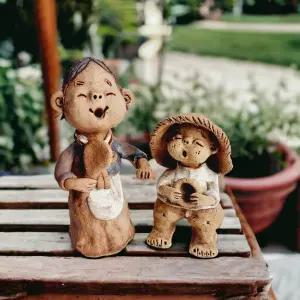 토다원트 오줌싸개 못난이 남녀 인형 도자기 토우 토기 전통 흙 장식 카페 인테리어