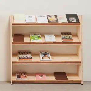 H6729 4단 고무나무 선반책장 1150 1color 착불