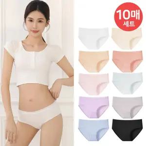 (30%즉시할인) 기획 소프트밴드 순면미디 세트 (10매세트) 여성팬티 면팬티