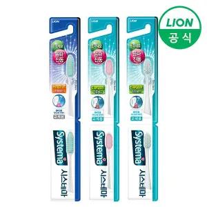 [라이온코리아]시스테마 음파진동 콤팩트 칫솔 리필 2입 x 3개(색상랜덤)