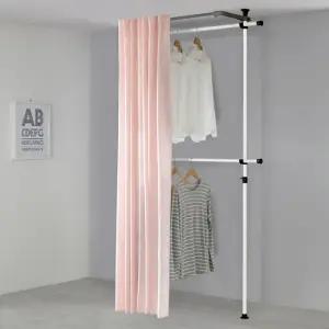 왕자 심플2단커튼행거_플레인 슈가핑크_450 PP)