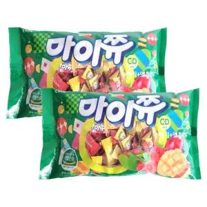 크라운 마이쮸 대용량 800g X 2개 딸기 애플망고 츄잉캔디 젤리 간식 카라멜