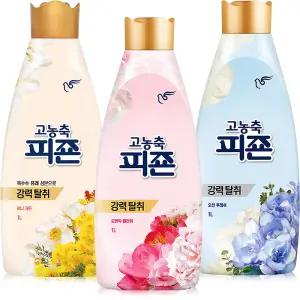 피죤 고농축 강력탈취 섬유유연제 본품 로맨틱 플라워 1L 1개 + 써니가든 1L 1개 + 오션후레쉬 1L 1개