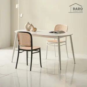 [/착불배송] 윈저 1500 유광 타원 포세린 통 세라믹 4인 식탁 세트 (식탁+의자2