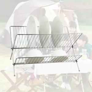 스텐 식기 건조대 접이식 그릇 접시 정리대 미니 주방 선반