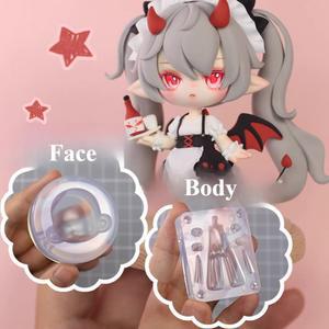 Q 스타일 바디 투명 실리콘 몰드 DIY 초경량 클레이 스톤 제작용 작은 인형 플라스틱 피규어 만화