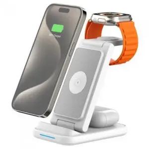 포트리스 플레이기어 PD 18W 3in1 무선충전기 S30 (갤럭시/애플워치용) (화이트)