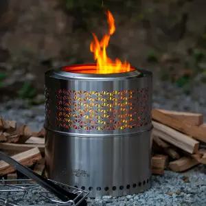 조선땔감 원형 플레임팟 28 불멍 바베큐그릴 캠핑 이중연소 화로대 전용가방포함