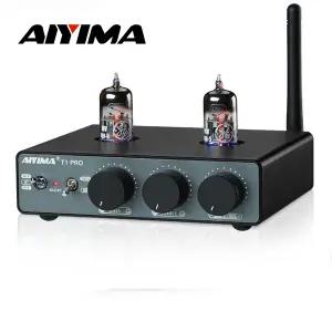 AIYIMA T1 PRO 튜브 프리 앰프 진공 프리 앰프 Bluetooth 5.1 QCC3040 APTX-HD 진공관 앰프베이스 고음 톤