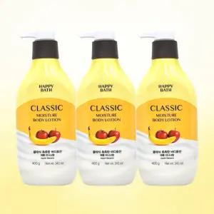 해피바스 촉촉한 바디로션 애플 바나나향 400ml 3개