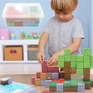 마크월드 자석 블록 마그네틱 큐브 사각 빌딩 블럭놀이 장난감 입체 조립 만들기 120pcs