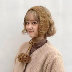 귀도리 겨울 귀마개 니트 여자 보온 러블리 방울