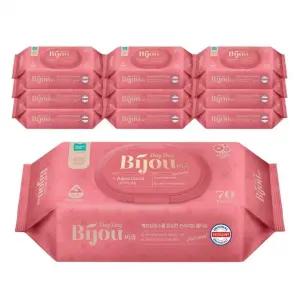 모나리자 비쥬 코랄 캡형 물티슈 70매 x 10팩