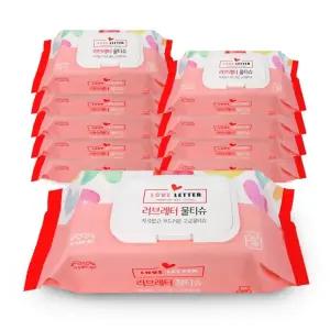 러브레터물티슈(70매 캡형) 10개 아기물티슈 도톰한 두꺼운 엠보싱 대용량