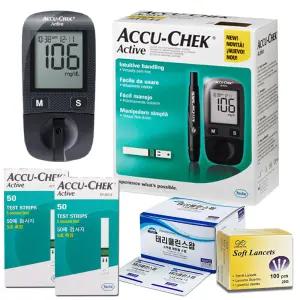 로슈  액티브 혈당계+시험지 110매+소프트란셋 100개+알콜솜100매 당뇨 측정