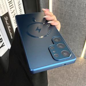 Magsafe 카메라 보호 충격 방지 커버 용 S25 S24 S23 Plus 용 기존 티타늄 컬러 AG 무광택 마그네틱 케이스