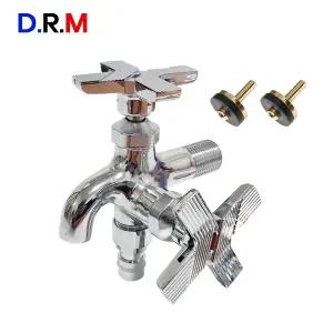 국산 듀얼컬러전환탭 두갈래수도꼭지 (금속디스크패킹) 커플링2구꼭지 세탁기 베란다