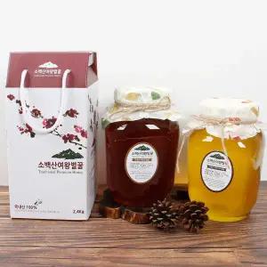 소백산 여왕 천연벌꿀 2.4kg 국내산 천연꿀 아카시아 야생화 선물세트 답례품