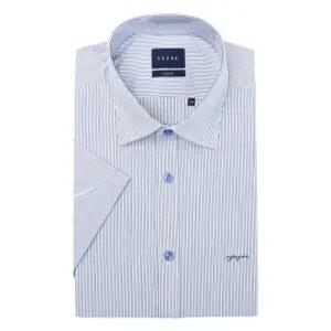 여름 반팔셔츠 슬림핏 스판 네이비 스트라이프 남방셔츠YJEMBS257NY