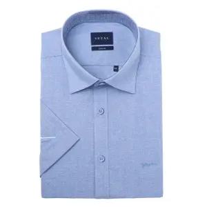 여름 반팔셔츠 슬림핏 카치온 고급 스판 블루 셔츠YJEMBS256BL