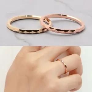 14K 로즈골드 골드 할로우 다이아 컷팅 금 반지 15호