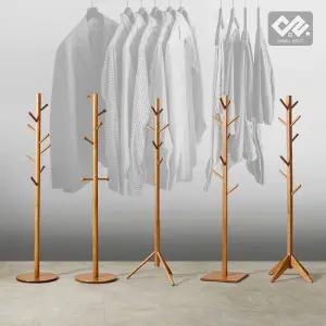 마루하우스 오슬로 일자형 원목 스탠드 옷걸이 이동식 행거 나무 옷걸이