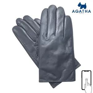 아가타 남성용 스마트터치 그레이 가죽장갑 AGM502L