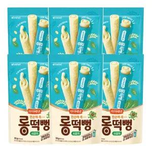 아이배냇 롱떡뻥 시금치 30g 6개 국산 쌀과자 무첨가 안심간식 개별포장