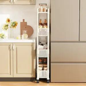 청년리빙 슬림 틈새 선반 이동식 트롤리 수납장 4단