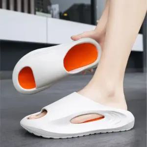 가벼운 아치형 커브 슬리퍼 키높이 사무실 층간소음 방지 오렌지화이트 255 F336