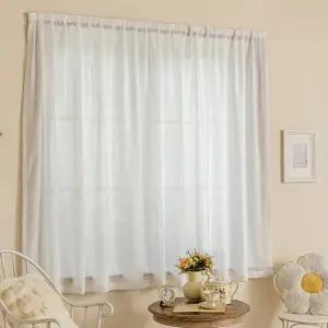 나비 주름 쉬폰 비침방지 거실 화이트 속커튼 인테리어 붙이는 가림막 무타공 주방 원룸 작은